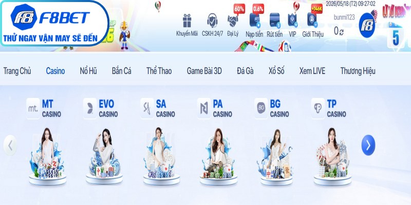 Đánh giá sự khác biệt các trò chơi casino trực tuyến phổ biến nhất tại f8bet